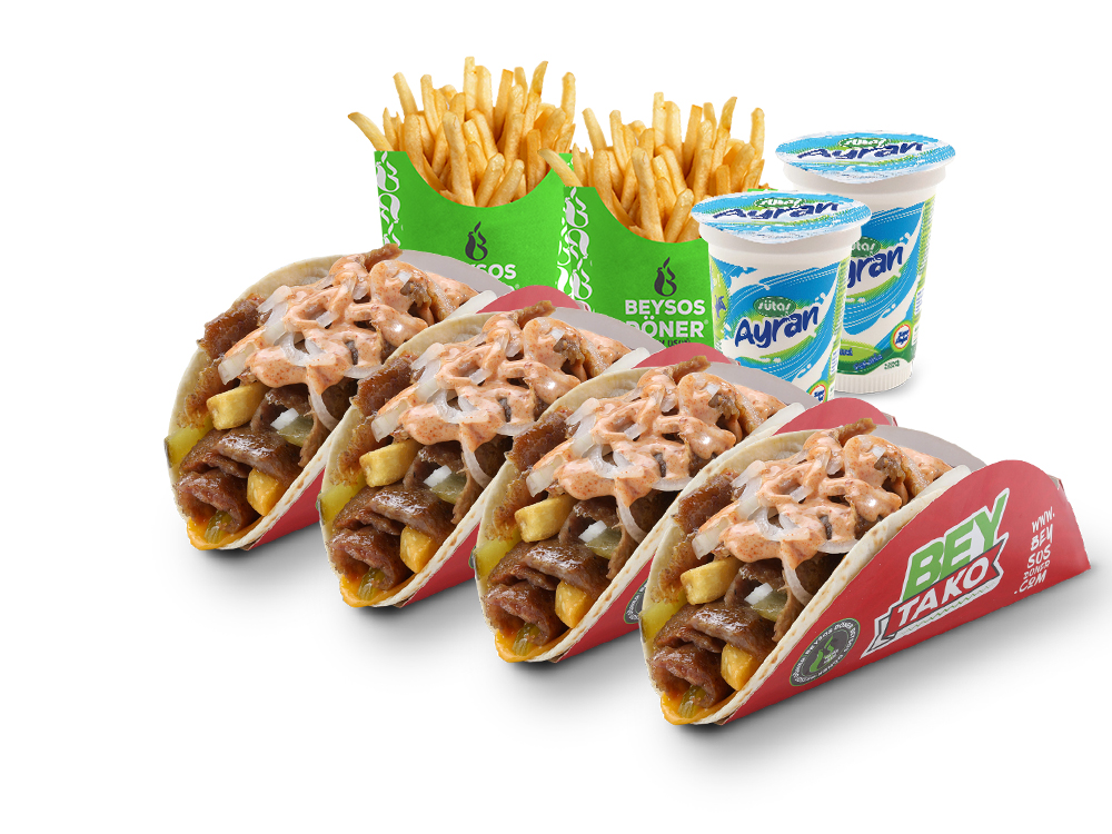 4'lü Bey Tako Et Döner Menü
