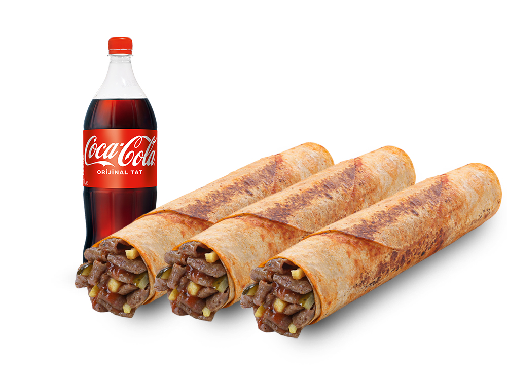 3'lü Medium Et Dürüm Menü